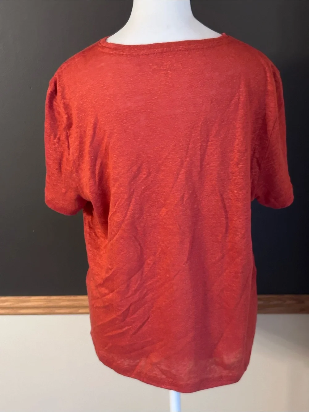 NWT J.Crew New Relaxed Linen T-shirt Rustic Salsa Size Medium C1871